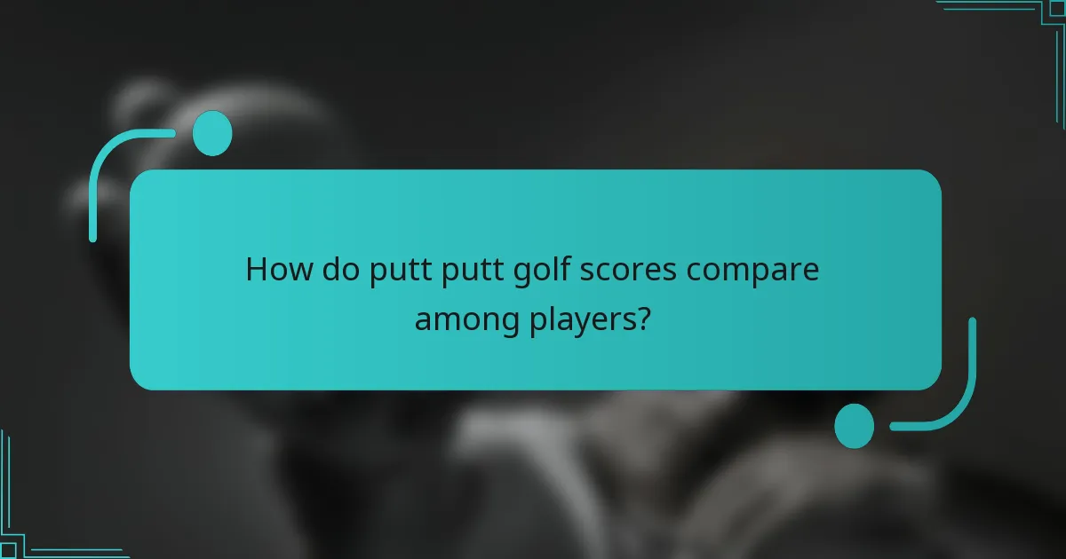 How do putt putt golf scores compare among players?