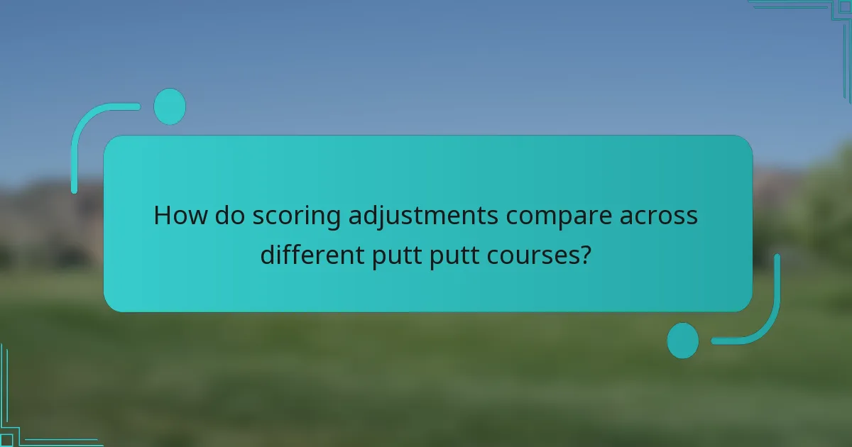 How do scoring adjustments compare across different putt putt courses?
