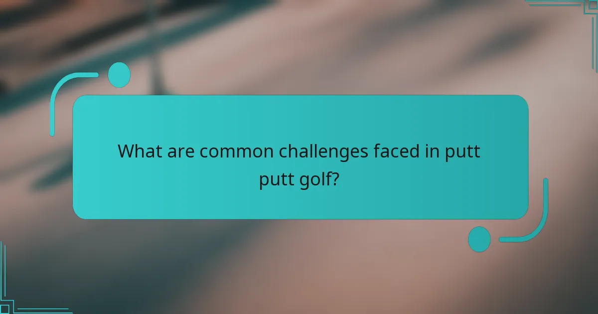 What are common challenges faced in putt putt golf?