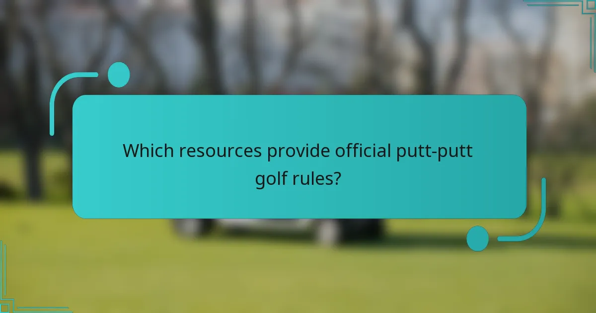 Which resources provide official putt-putt golf rules?